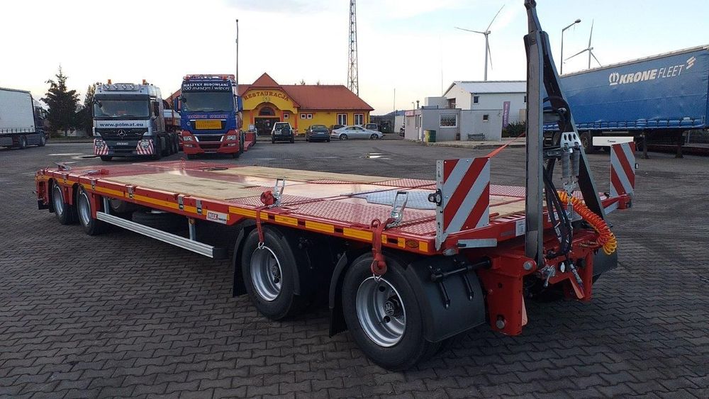 MAX Trailer 4 osiowa przyczepa, najazdy hydrauliczne dwuczęściowe