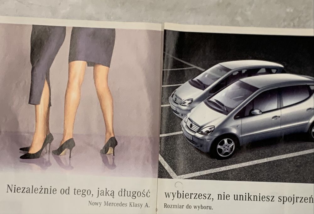 reklama Mercedes-Benz klasa  A I W168 plakat 2xA4 samochód auto amg