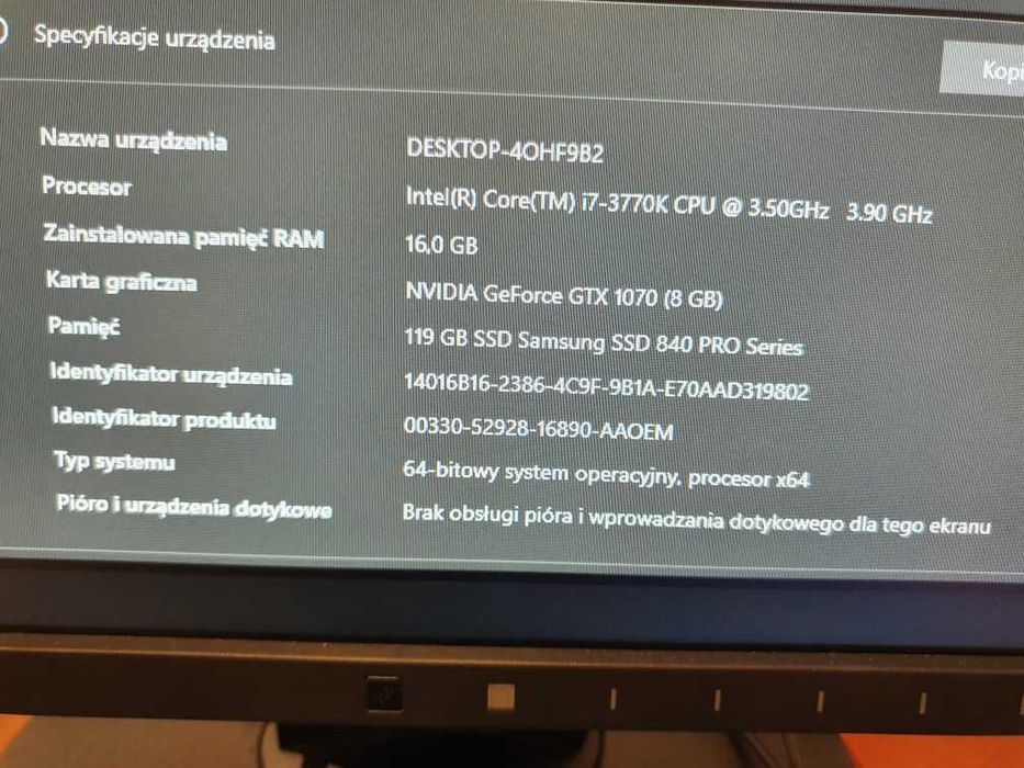 Komputer Win 10 i7-3770K 3,50GHz