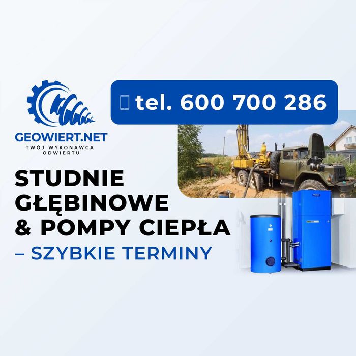 Studnie głębinowe wiercenie studni odwierty pod pompy ciepła