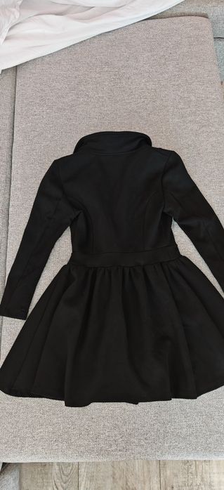 r.XS (r. 158) Płaszcz czarny elastyczny elegancki wiosenny
