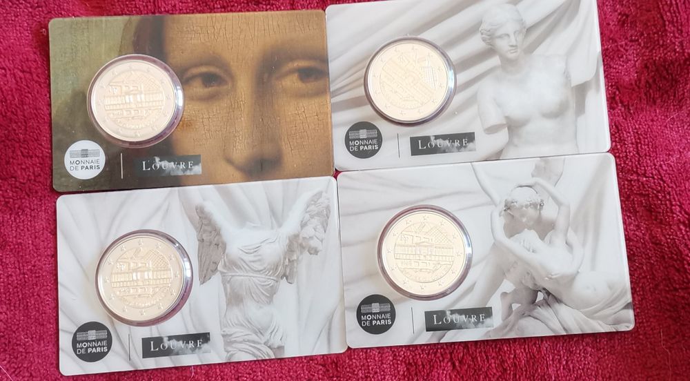 Conjunto de 4 moedas 2€ coincard Musée du Louvre