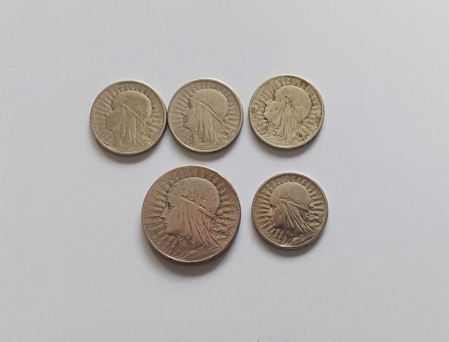 II RP - 4 x 2 złote lata 1932 - 1934, 5 złotych 1932