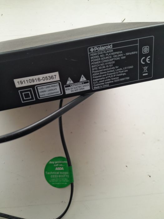 Новий плеєр Polaroid для дисків HDMI DVD PLAYER  PLA19DP001A пульт