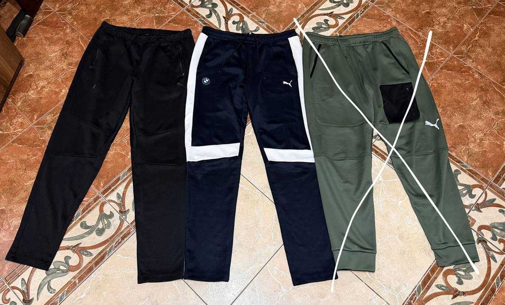 Puma (L-XL) — Спортивные штаны Ferrari, BMW, Essentials 3 шт / Оригинал