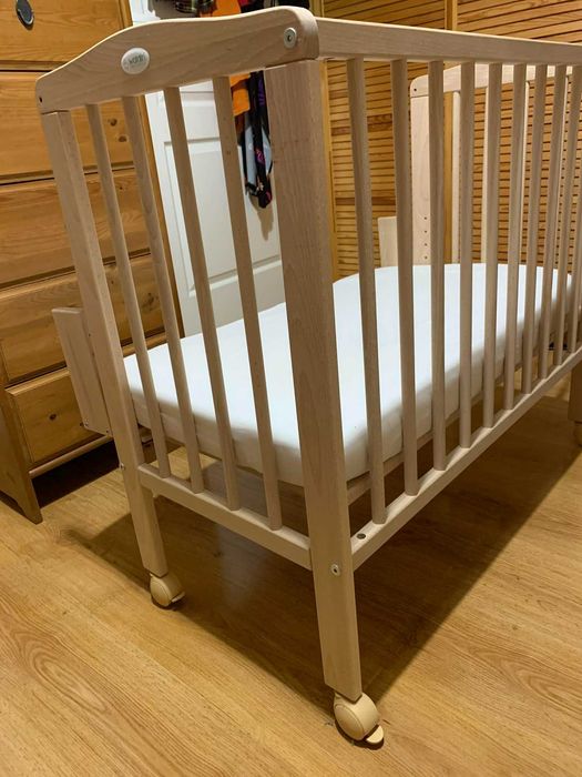 Łóżeczko dostawne 2w1 z materacem Naturalne Waldin