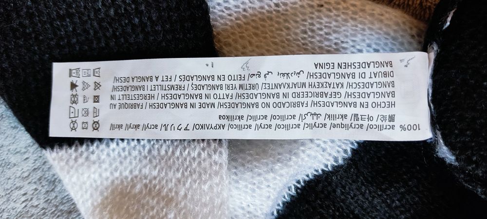 Nowy sweter Bershka czarno białe paski rozm. S