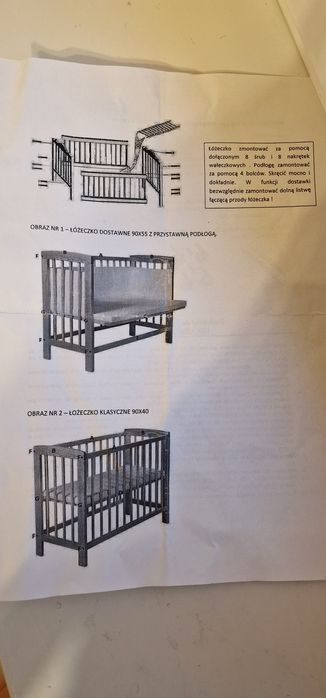 Łóżeczko dziecięce kołyska płozy 90x40