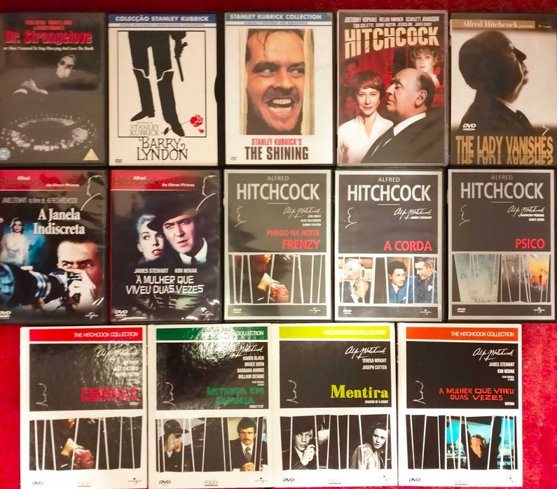 DVDs Hitchcock, Kubrick, Allo, Allo, Corto Maltese, Clássicos, Música: Doors, Cure, etc.