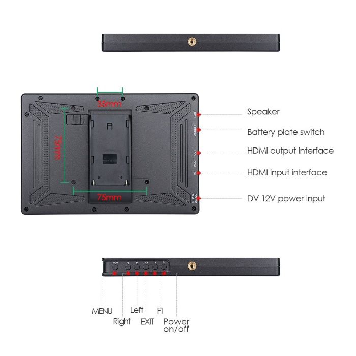 Накамерный монитор Eyoyo E7S 4k DSLR fullhd 7"