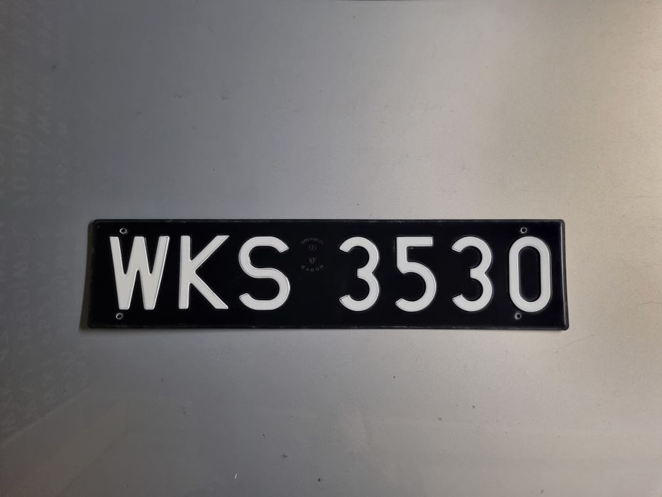 Tablica rejestracyjna czarna stara super stan