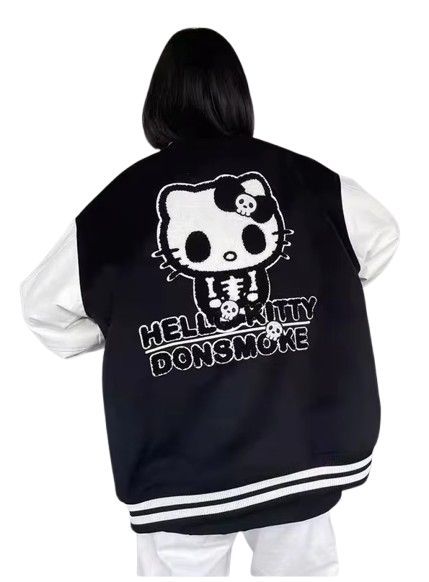 Damska Bluza, Kurtka Bejsbolówka Hello Kitty Kawaii Harajuku - XL