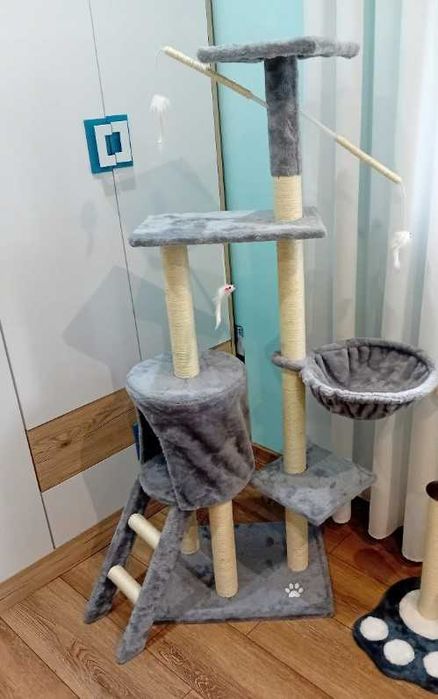 Wysoki drapak dla kota domek drzewko do drapania zwierzęta