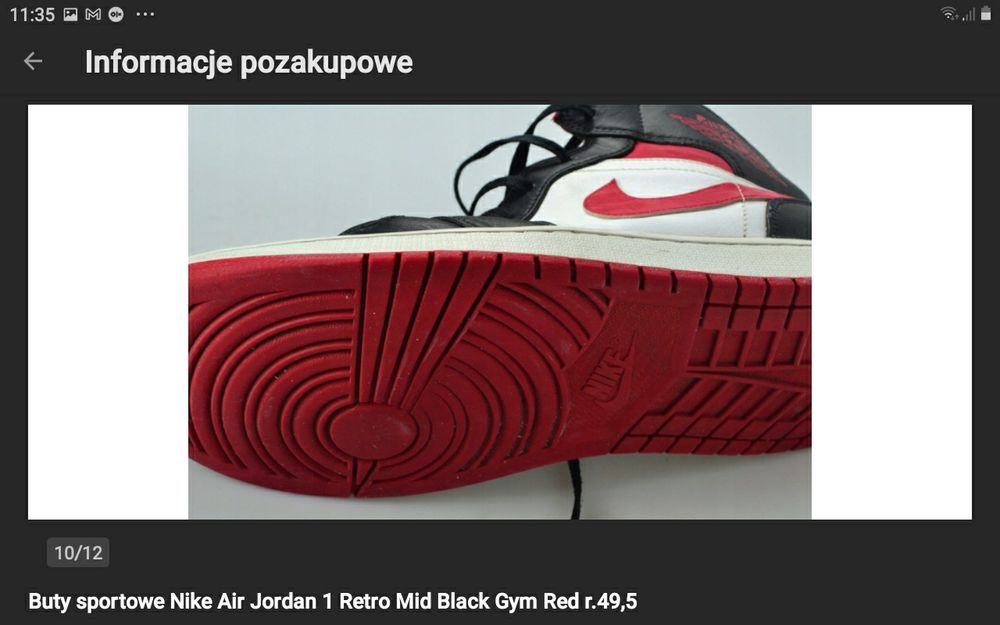 Buty nike air jordan 1 retro mid 49,5  15  33cm