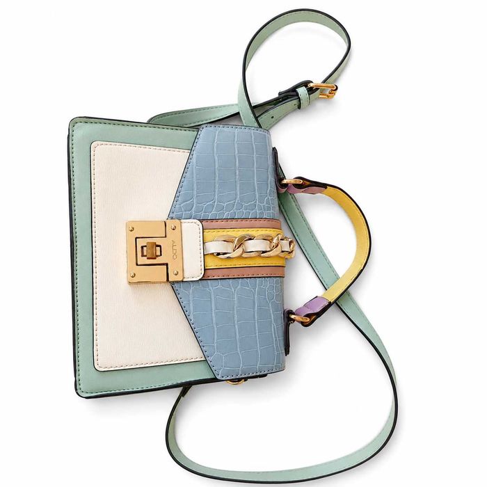 Torebka ALDO pastelowa colorblock kuferek top handle crossbody