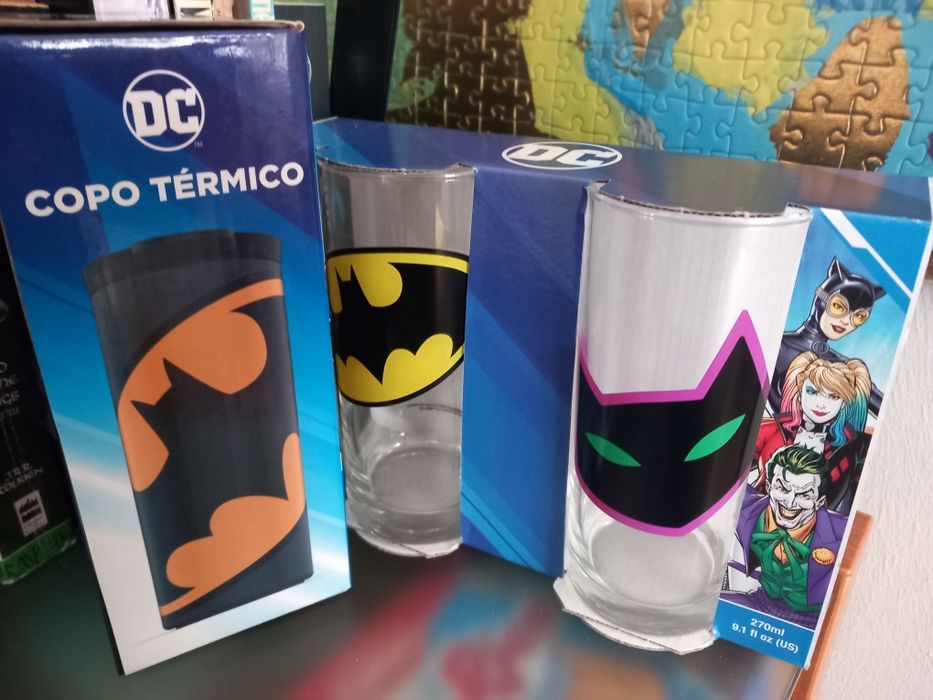 Copos e garrafa térmica Batman