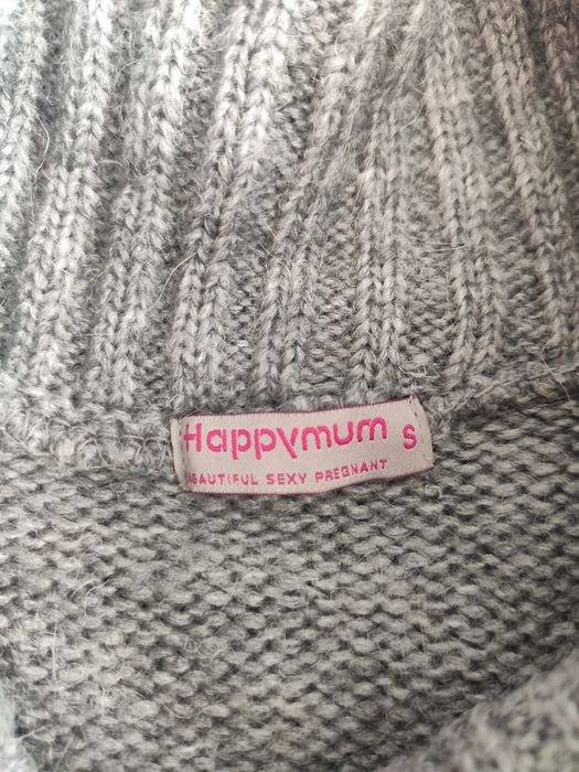 Sweter golf dłuższy tunika ciążowa Happymum r. S ciepły szary