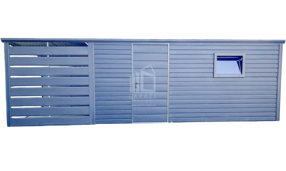 Schowek Domek Ogrodowy 4,5X2,5M + Wiata 2M Drzwi Okno Dach Spad Id803
