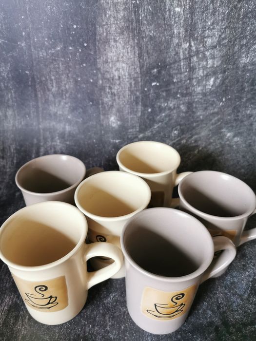 Zestaw kubki 6 sztuk, cukiernica, mleecznik