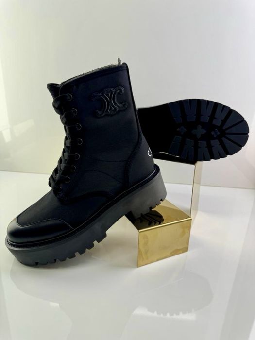 Celine - botki skórzane czarne