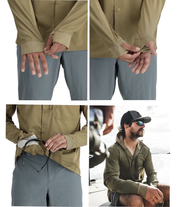 Літня чоловіча сорочка-худі Simms Intruder Hoody Bay Leaf UPF30