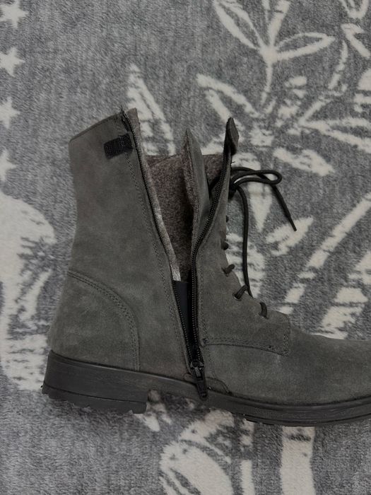 Теплі зимові сірі чоботи Lavorazione Artigiana Італія шкіра 40
