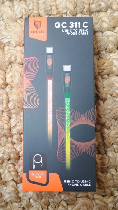 Przewód USB C-C Led RGB