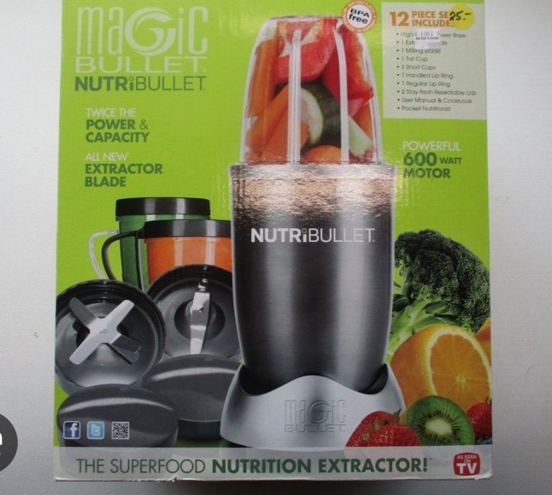 NutriBullet Magic Bullet 600W Blender Kielichowy 12 Elementów Smoothie