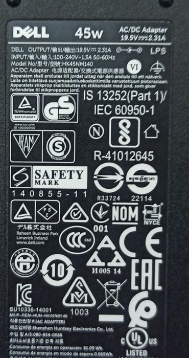 Oryginalny zasilacz Dell 45W i 65W