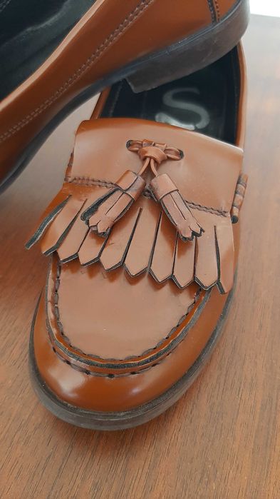 MUITO BONS Mocassins nacionais pele cor mel 35/36 Vasco Santos