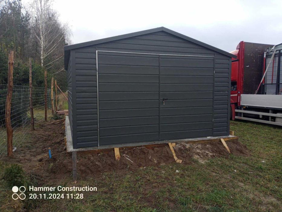 Garaż blaszany 4x5. Wzmocniony PROFILAMI. Producent. SZYBKA REALIZACJ