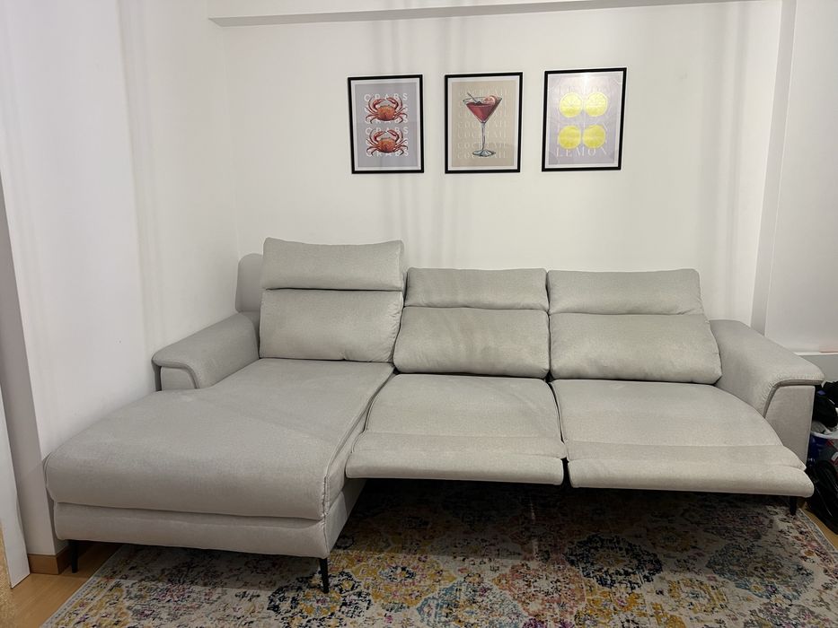 Sofá electrico com chaise long