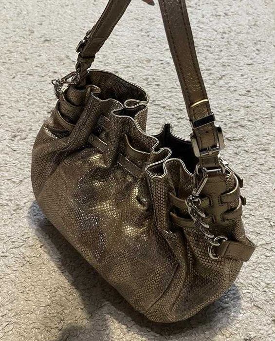 Оригінал.фірмова, шкірна, срібляста сумка michael kors