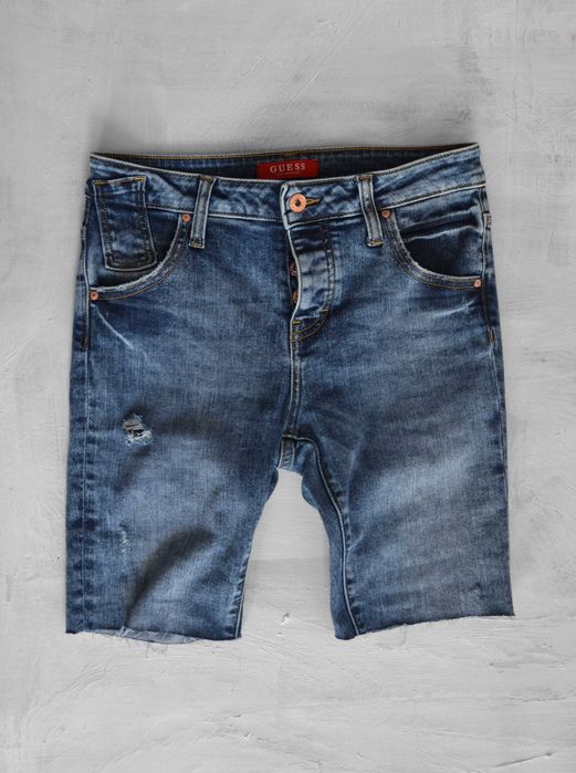 jeansowe bermudy Guess szorty z wysokim stanem S/M