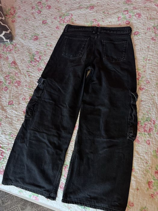 Spodnie jeansowe boyfriend luźne oversize Bershka r. M