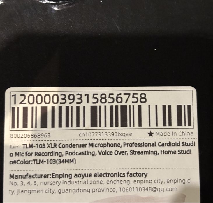 Mikrofon studyjny TLM-103 XLR.