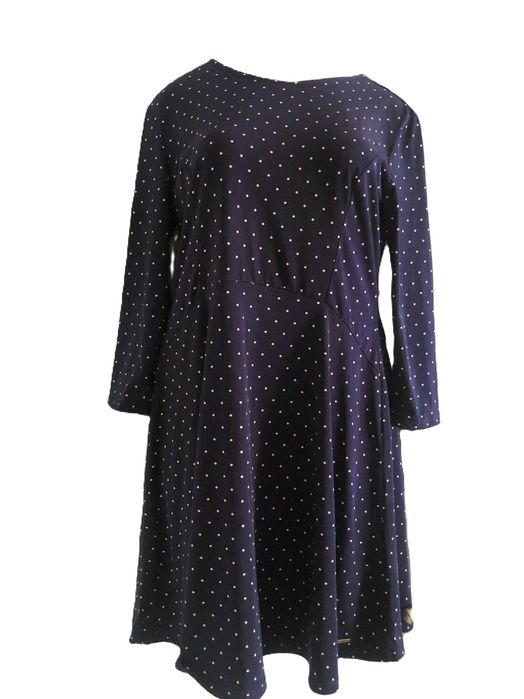 Sukienka granatowa w białe kropki
