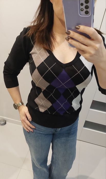 Sweter romby rękaw 3/4 H&M r. M