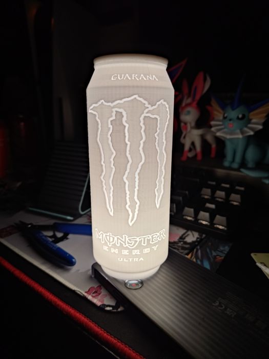 Candeeiro lata monster com led