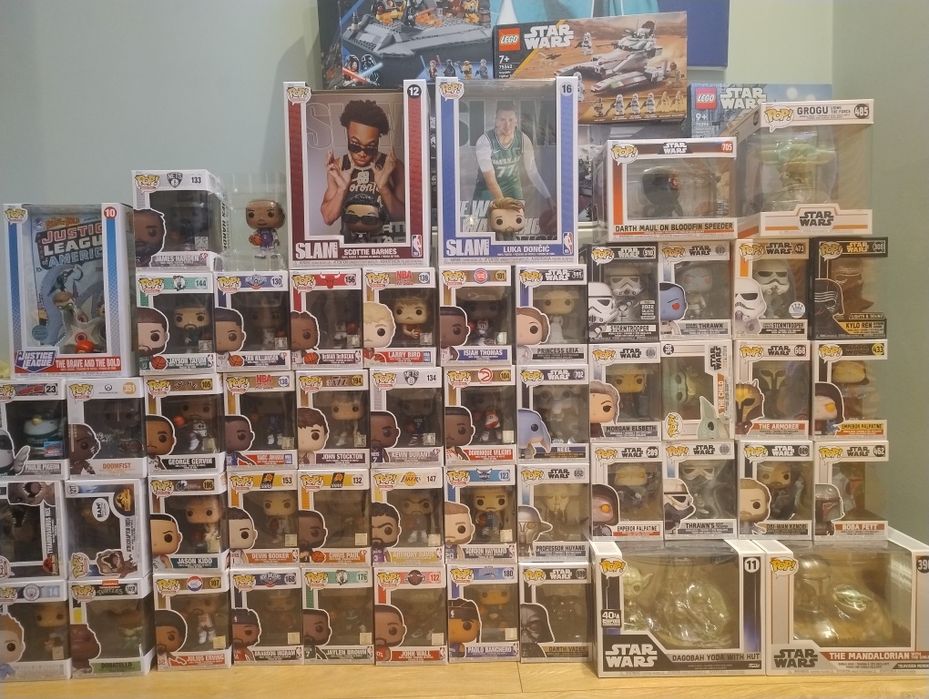 Funko pop nba, star wars, jurassic park, dc, mandalorian