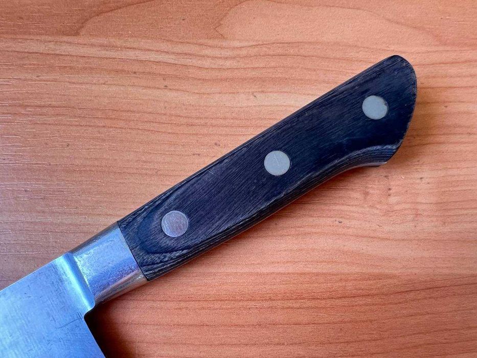 Винтажный кухонный японский нож Сантоку Takara-no Honwarikomi