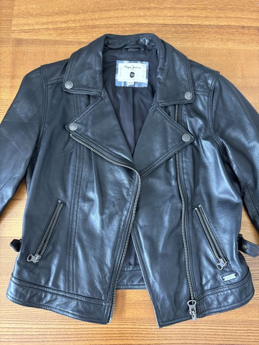 Skórzana kurtka Pepe Jeans XS 34 ramoneska skóra naturalna