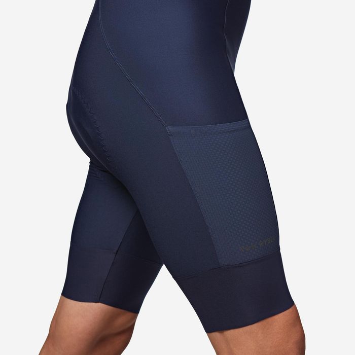 Calções Justos com Alças Ciclismo Homem Endurance Azul