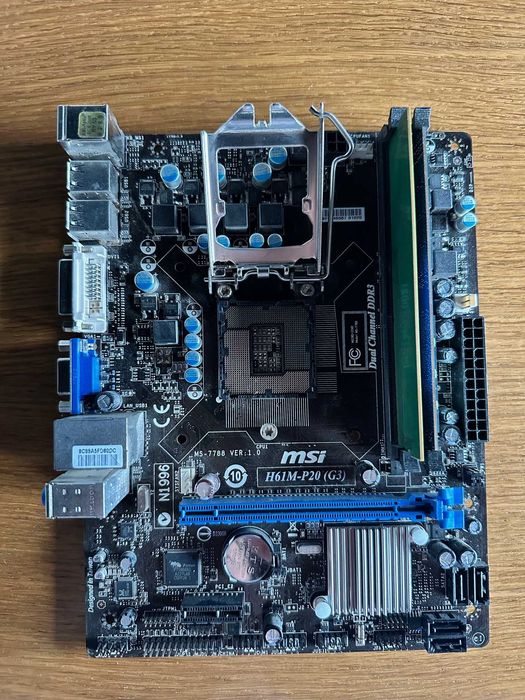 Płyta główna MSI H61M-P20 + Intel Core i5-3350P + 8GB RAM DDR3 (2x4GB)