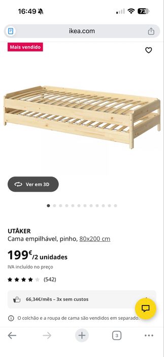 Cama de solteiro ikea