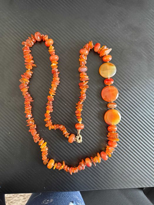 Намисто з бурштину срібло бусы янтарь натуральный серебро