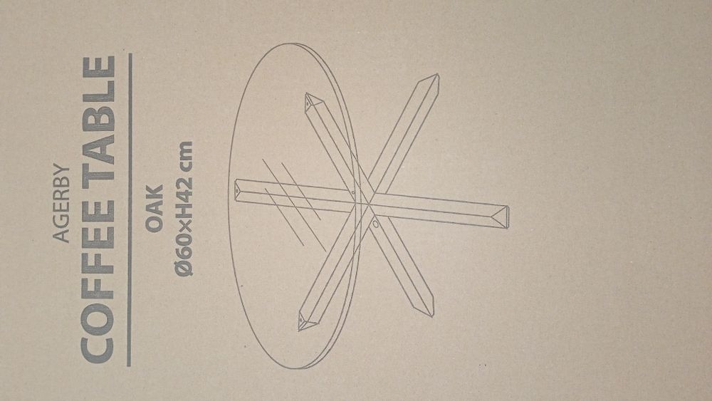 Стіл кавовий новий з масиву дуба та гартованого скла бренду Jusk