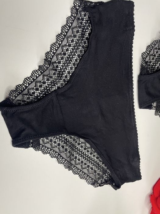 Набір чорних бавовняних трусиків 3 шт h&m оригінал з бірками