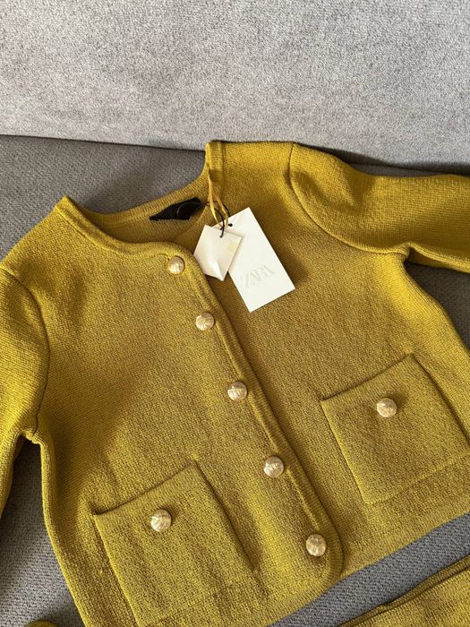 Твідовий костюм ZARA спідниця кардиган  жіночий