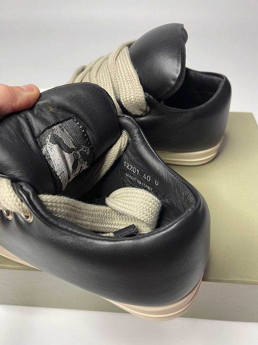 Кеди Rick Owens leather ramones jumbo lace laces кроссовки кожаные 40